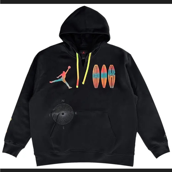 Jordan Other - Nike Air Jordan Flight MVP Black Neon Hoodie Size XS